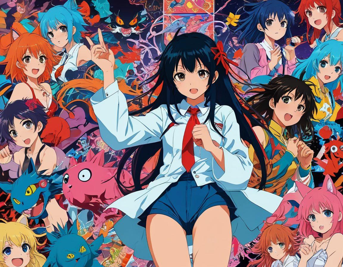 A dynamic and colorful collage featuring iconic hentai illustrations, anime characters in playful poses, and a digital lock symbolizing online security. The background should blend a playful anime aesthetic with a sense of caution, incorporating elements like circuit patterns or a digital landscape to represent the online realm. The characters should exude a sense of fun while subtly reminding viewers of safety. vibrant colors. 3D depth.
