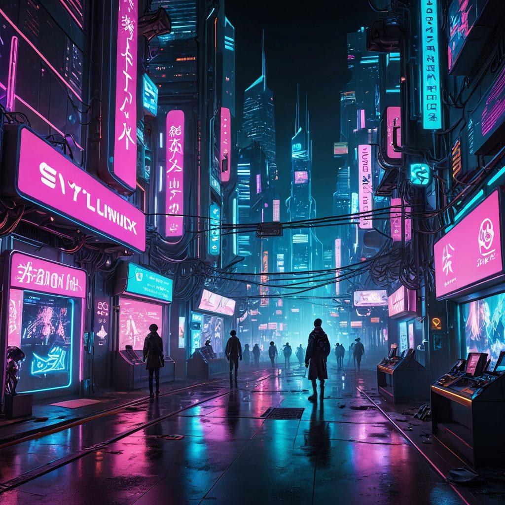 A futuristic digital landscape blending elements of anime aesthetic with cybersecurity symbols like locks and firewalls. Intricate circuits intertwine with vibrant, dynamic characters in a playful, yet protective stance. Emphasize a contrast between the provocative nature of hentai and the serious themes of online security through surreal imagery. Neon colors illuminate the scene with a sense of both caution and allure, creating a striking visual narrative. cyberpunk. vibrant colors. 3D.